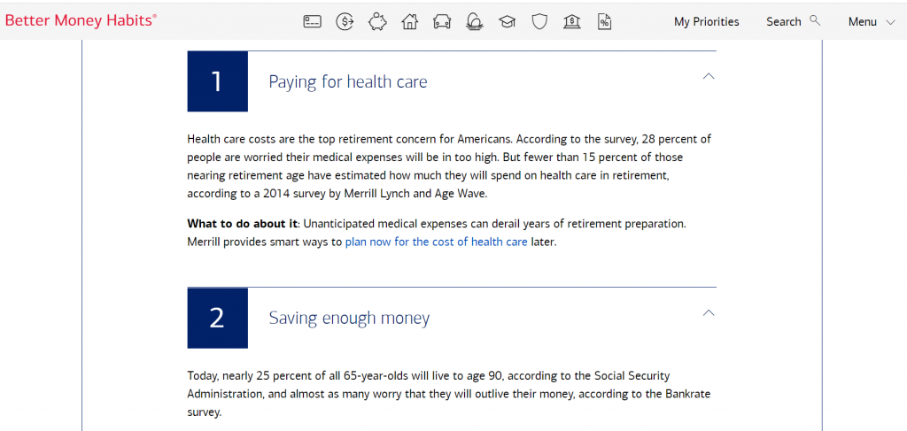 Bank of America uses it on their retirement plan page