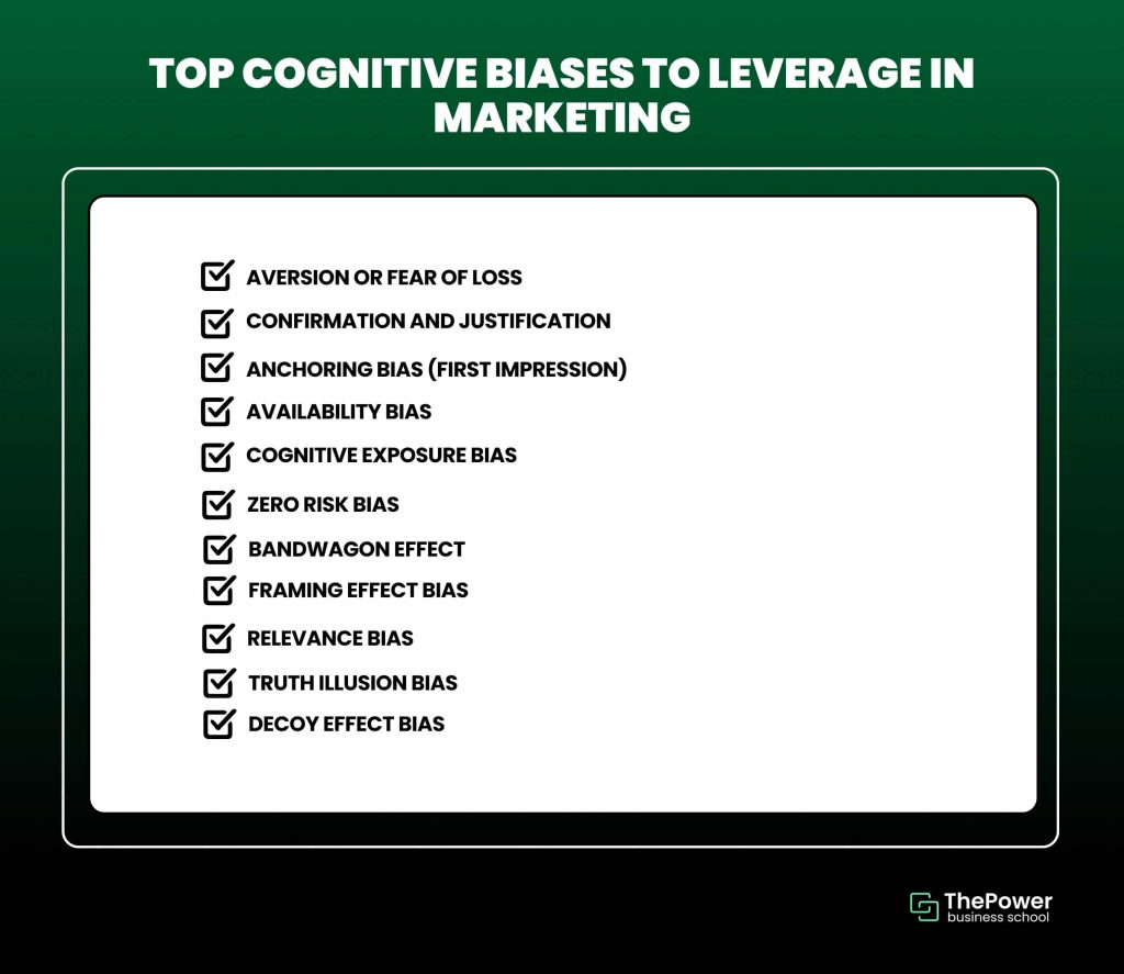 Top cognitive biases to leverage in marketing
