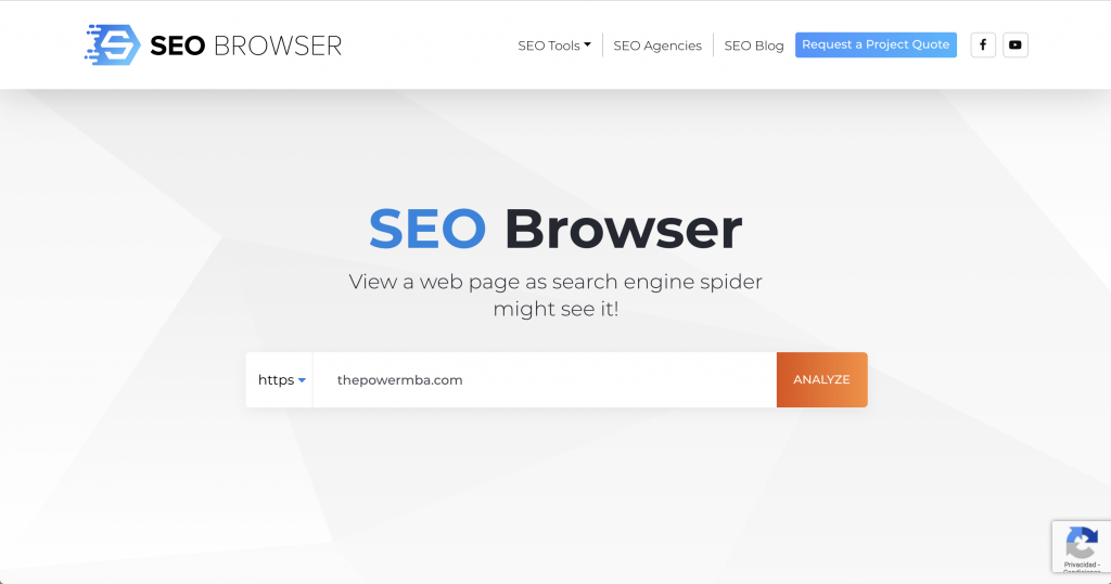 SEO Browser - herramientas SEO gratuitas