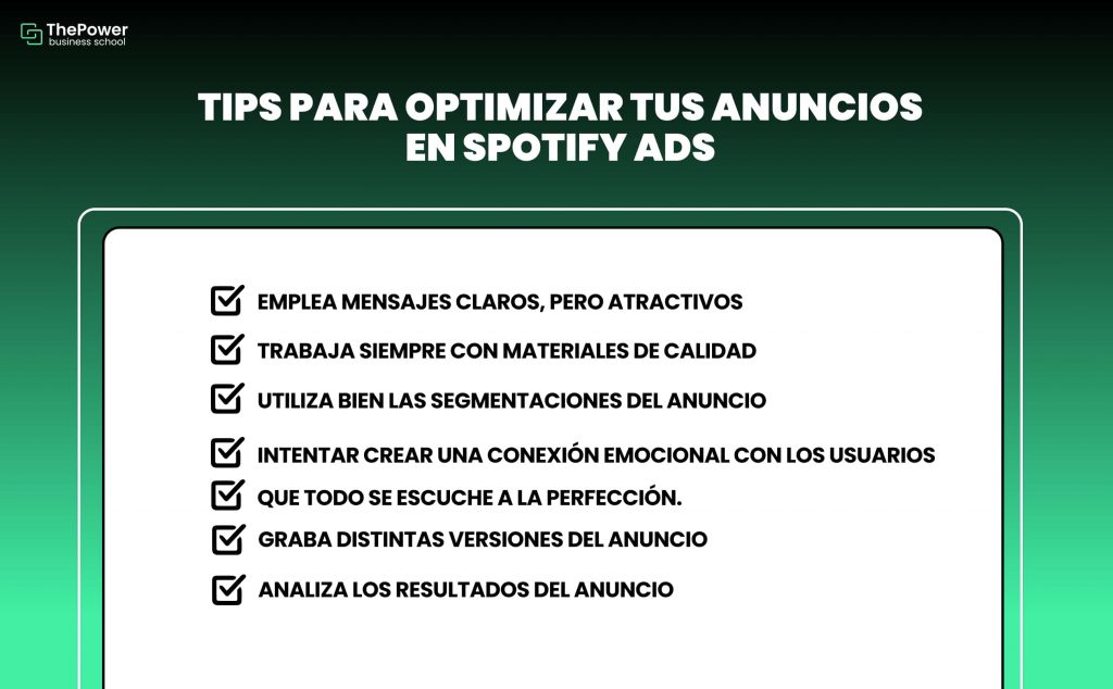 Tips para optimizar tus anuncios en Spotify Ads

