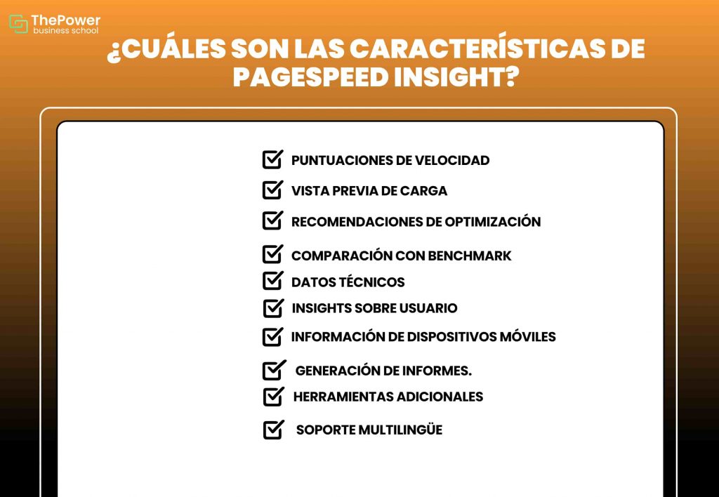 ¿Cuáles son las características de PageSpeed Insight?